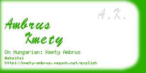ambrus kmety business card